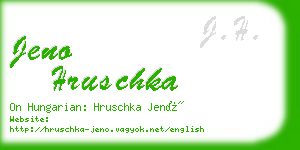 jeno hruschka business card